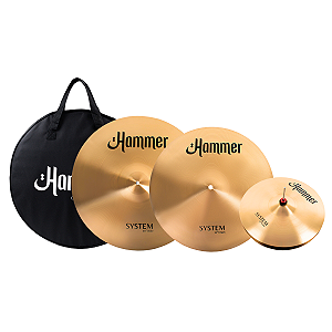 Set Pratos De Bateria Liverpool Hammer System 14/18/20 + Bag