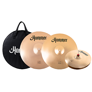 Set Pratos De Bateria Liverpool Hammer Lit 14/18/20 B20 + Bag