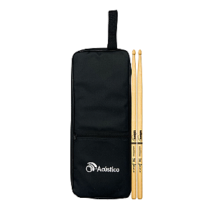 Kit Baqueta De Bateria 7A Hickory Williams Jazz Com Capa