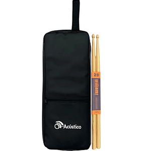 Kit Baqueta De Bateria Williams Hickory 2B Heavy Rock + Capa