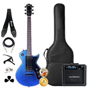 Guitarra Tagima Sixmart Single Cut Delay Blue Acessórios + Ampli