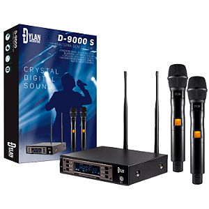 Microfone Sem Fio Duplo Profissional Dylan D-9000S UHF