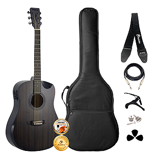 Kit Violão Strinberg Ativo FS4DHCR Half-Cutaway Tobacco Completo