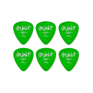 Palheta Dunlop Gel Média Fina Verde 6 Unidades