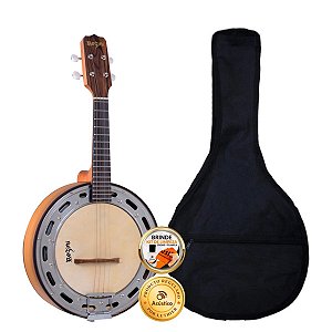 Kit Banjo Rozini Elétrico 4 Cordas Caixa Larga Fosco Capa