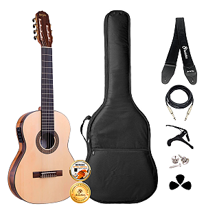 Kit Violão 7 Cordas Profissional Ativo Rozini Rx227 Completo