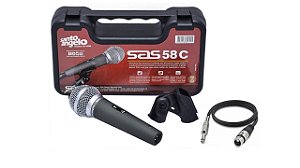 Santo Angelo Microfone Cardioide Com Chave Sas 58c + Cabo