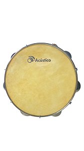 Pandeiro Profissional Couro 10 Polegadas Natural O Acústico