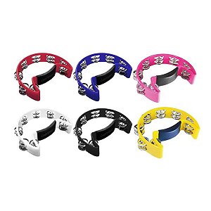 Pandeiro Meia Lua Liverpool Colorido Profissional 6 Unidades