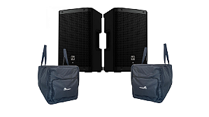 Kit 2 Caixas Ativas Ev Zlx-15p G2 1000w + 2 Bags