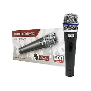 Mx Microfone Dinâmico De Metal Profissional 57a C/ Cabo 4.5m