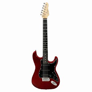 Guitarra Elétrica Giannini G-101 Metallic Red com escudo Black (MR/BK)