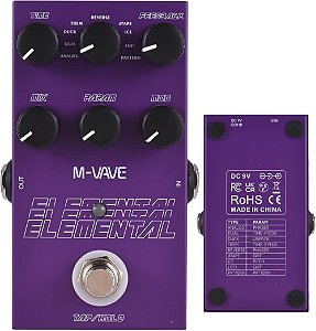 Pedal de Delay Digital M-Vave Elemental Guitarra 9 Efeitos