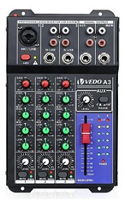 Mini Console De Mixagem Profissional Vedo 3 Canais 48V