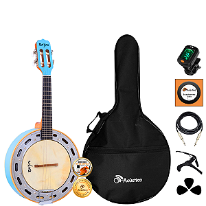 Kit Banjo Rozini Elétrico RJ11 Caixa Larga Azul Completo