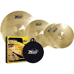 Kit de Pratos Zeus Beginner Liga Brass Set C 14/16/20