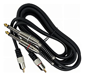 Cabo MXT Audio Aux 2 Rca X 2 P10 Mono Blindado Profissional