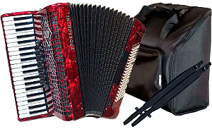 Acordeon Todeschini YW827 41 Teclas 120 Baixos Vermelho