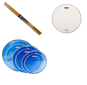 Kit Peles Williams Target Blue 10, 12, 16 WC1 14" + Baquetas