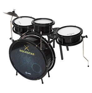 Bateria Infantil Luen Rock Star 4 Peça Pint Eletro Preto