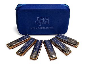 Kit Gaita Diatônica Hering Master Blues A, C, D, E, F e G