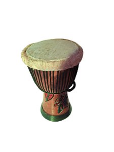 Tambor Djembê Percussão Africana Médio 9" X 50 Cm Pele Couro
