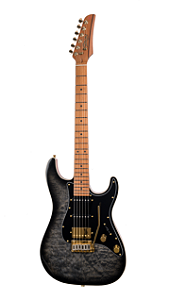 Guitarra Seizi Katana Musashi Plus Strato Quilted Black Gold