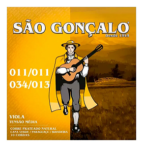 Corda P/ Viola São Gonçalo 010 Cobre Prata Média Cebolão Ré