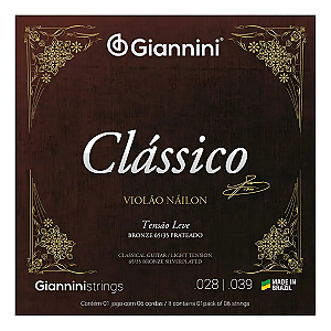 Encordoamento De Violão Nylon Leve Clássico Giannini GENWPL