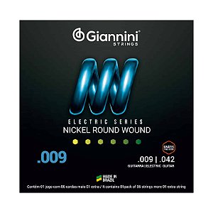 Encordoamento Guitarra Giannini Nickel Round Wound GEEGSTH9