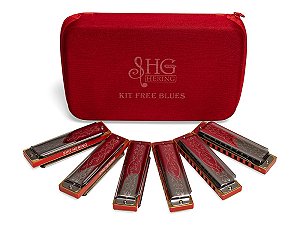 Kit de Gaita Diatônica Hering Free Blues A, C, D, E, F e G