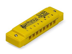 Gaita de Boca Diatônica Infantil Hering Junior Amarelo