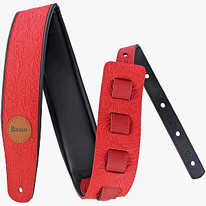 Correia Basso VT SL 87 Floral Vermelha Em Couro