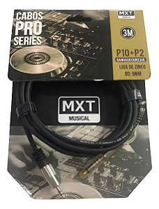Cabo Mxt P10 Macho Mono + P2 Macho Estereo Pro-Series 3m