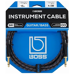 Cabo Para Instrumentos Têxtil Boss BIC-15 15Ft 4,5M