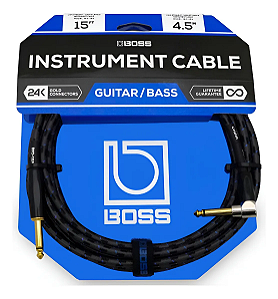 Cabo Para Instrumentos Têxtil Boss 15Ft 4,5M P10 - P10L