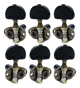 Tarraxa Violão Rozini Pino Grosso RAX526ABPR 3+3 Ouro Velho