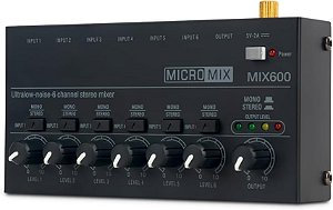 Mini Mixer de Áudio 6 Canais DC5V Vedo MIX600