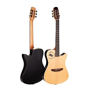 Violão Nylon Semi Acústico Marquês Flat Cut Natural Fosco