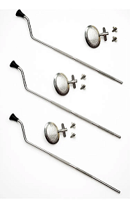 Kit 3 Pé De Surdo Aço Carbono Cromado 49cm + Caneca Luen