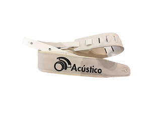 Correia Para Violão Basso O Acústico Couro Sintético Bege