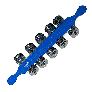 Chocalho De Platinela Luxo Contemporânea Azul Com Gliter