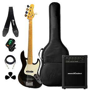 Kit Baixo Tagima JB 5C TW-73BK + Acessórios + Amplificador