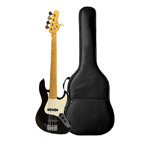 Kit Baixo Tagima Jazzbass 5 Cordas TW-73 BK Black + Capa