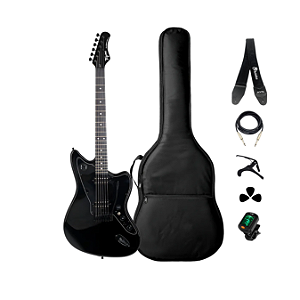 Kit Guitarra Tagima Jazzmaster DuoSmart-H Black + Acessórios