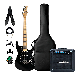 Kit Guitarra Tagima Pro Stella BK + Acessórios + Amplificador