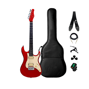 Kit Guitarra Strato Tagima TG-525CA Apple Red + Acessórios
