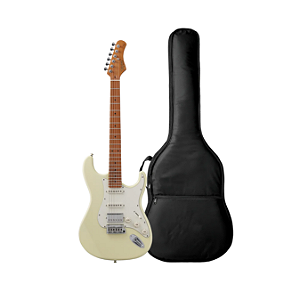Kit Guitarra Strato Tagima T640 Olympic White Maple + Capa