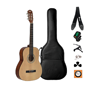 Kit Violão Memphis Nylon Acústico AD39 NT Fosco + Acessórios
