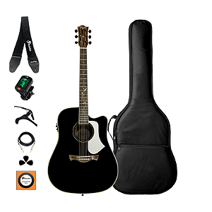 Kit Violão Folk Tagima Florens FS-200 Aço + Acessórios